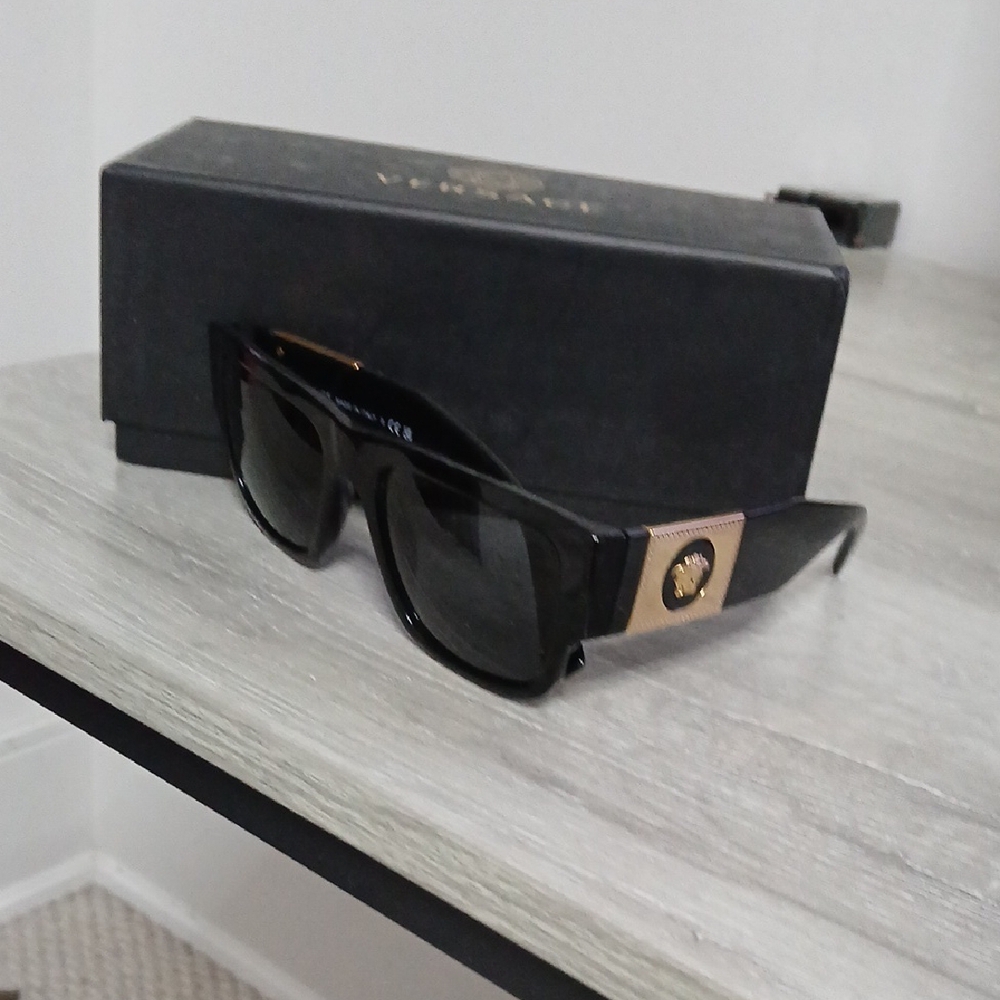 Versace Black Sunglasses with Gold Accents